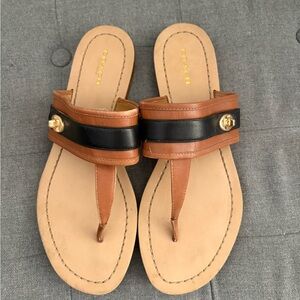 Coach Women's Brown and Black Sandals